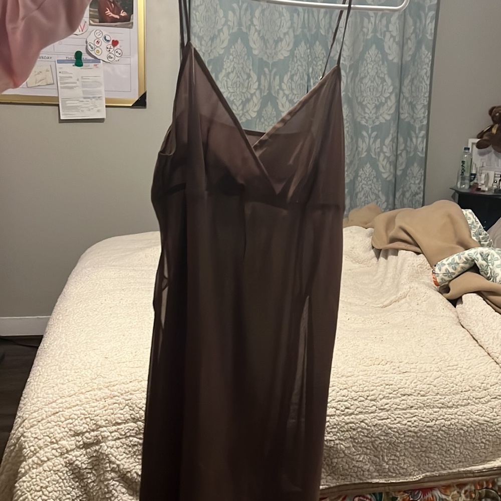Brown sheer dress